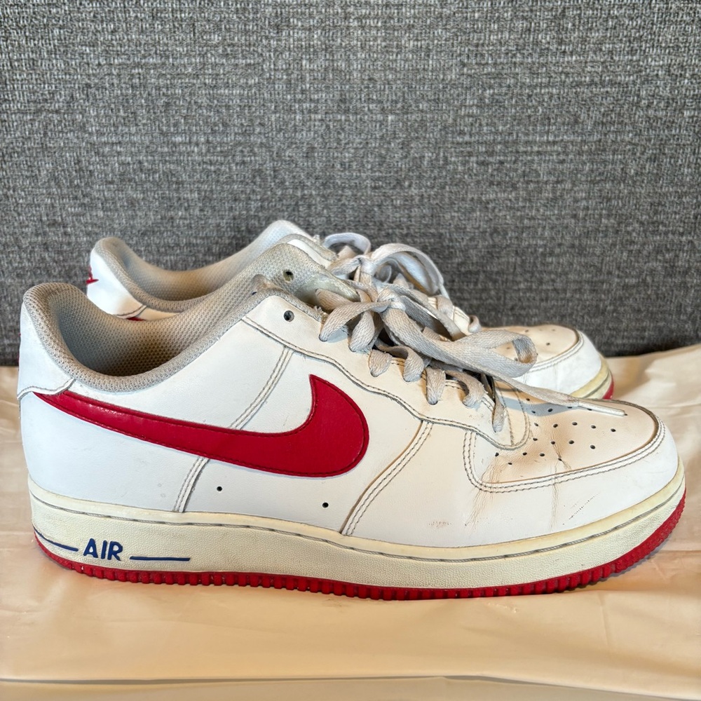 Nike Air Force 1 Low White‎ University Red 488298-124 Mens Sz 8.5 Sneakers 2012